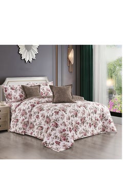 Buy 6 Pieces Microfiber Double Bed Sheet Set, Printed, 250x230 cm in Saudi Arabia