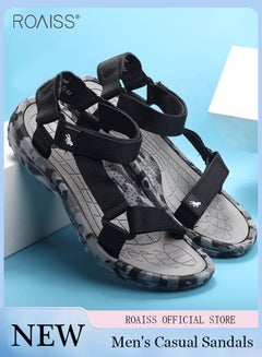 Buy Fashionable Simple Versatile Sandals Men'S Daily Commuting Camouflage Print Open Toe Velcro Beach Summer Sandals in UAE