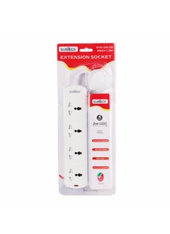 Buy Universal Extension Socket 4 Way 2M Cable | Individual Switches |Indicator Lights| Child Safety Shutters |Fire-Resistant Materials | Bs Plug |3250W | Esma Certified St6124-2B in UAE