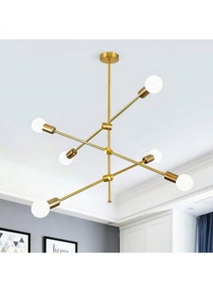 Buy Modern Sputnik Chandelier 6-Light Gold Ceiling Lighting Mid-Century Pendant Light Fixture for Kitchen Island Dining Room Living Room Bedroom in UAE