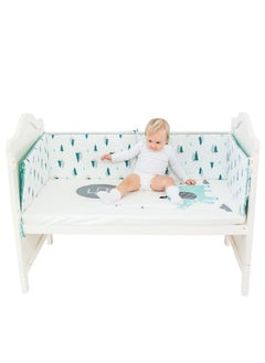 اشتري Breathable Crib Bed Liner Bumper Set Cotton Liner 120x30 cm في الامارات