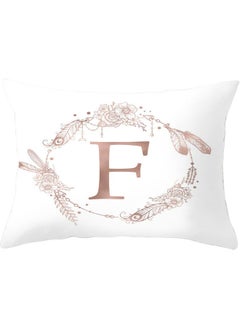 Buy F Letters Printed Throw Pillow Cover White 30 X 50cm in UAE