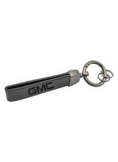 Buy Car Key Chain Super Finish Metal Ring PU Leather Strap Keychain Home Key Chain Car Keychain GMC - 1Pcs Black in Saudi Arabia