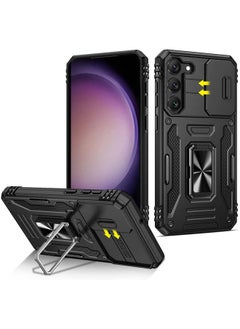 اشتري Samsung S23 Plus Case with Kickstand and Slide Camera Cover and Magnetic Ring Stand Military Drop Protection Shockproof Cases for Galaxy S23 Plus 2023 Black في الامارات