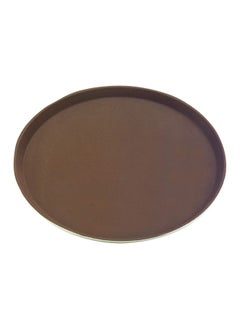 اشتري Sunnex Round Non-Slip Tray with Rubber Surface and Polypropylene Bottom MPE1600BR, Brown, 40.5cm في الامارات