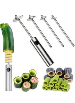 اشتري Stainless Steel Vegetable Drill Fruit Corer And Veggie Spiralizer Twister Set With 4 Sizes for Coring and Hollowing out Zucchini Potatoes Carrot Apple في السعودية