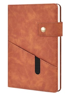 Buy A5 Leather Journal, Personalized Hardcover with 100/200 Pages of 100gsm Thick Ruled Paper for Daily Writing, School, Travel, Business, and Home (BROWN) in UAE