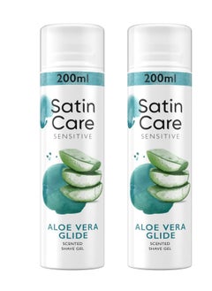 Buy Gillette Pack Of 2 Stain Care Shaving Gel With Aloe Vera For Sensitive Skin 200ml in Saudi Arabia