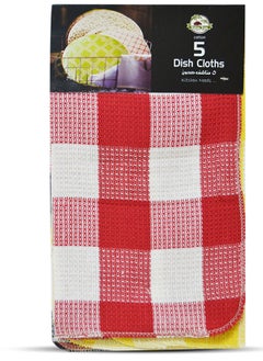 اشتري Multi-Purpose Cotton Dish Cleaning Cloths - 34 x 34cm Pack of 5 في الامارات