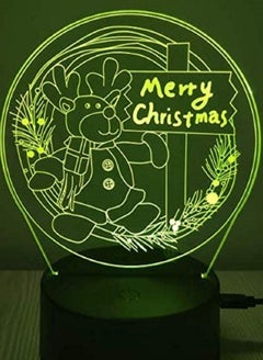 اشتري Christmas 3D Illusion Lamp for Kids Boys Girls Gift 3D Multicolor Night Light for Bedroom Beside Table  7/16 Colors Changing LED Mood Lamp Desk Table Lamp Children Gift في الامارات