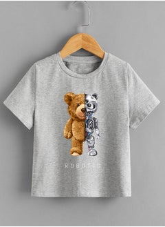 اشتري Mesery T- Shirts - For Boy - Printed-Grey في مصر