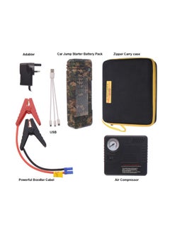 Buy Car Jump Starter Battery Pack With Powerful Booster Cable And Air Compressor, 3 USB/DC 12V/20000 mAh LED Flash Light Car Jumpstarter - Army in Egypt