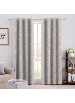 Buy Elegant Velvet Curtains Soft Velour Fabric Modern Sheer Design Steel Grommets For Living Room140X280Cm in Egypt