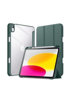 Buy Case for iPad Air 5th Generation Case 2022/ iPad Air 4th Generation Case 2020 10.9 Inch,Clear Shockproof Back Cover Built-in Pencil Holder,Auto Sleep/Wake For iPad Air 5/4 (Green) in Egypt