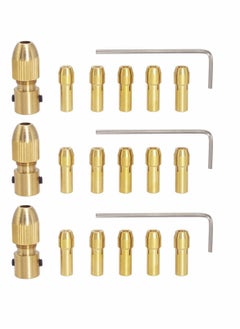 Buy Micro Drill Collet Set 0.5-3mm Mini Drill Collet Small Brass Collet with Allen Wrench for 2.35mm Rotary Tools (3 Sets) in UAE