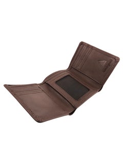 Buy Tri-Fold Genuine Leather Wallet for Men, Premium Leather Material with Versatile Compartment, Ideal for Traveling & Daily Use, Perfect Gift for Any Occasion- Chocolate in UAE