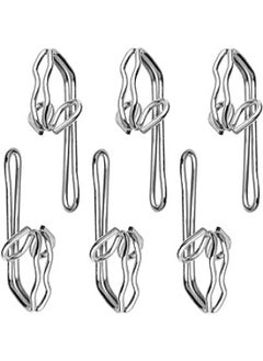 اشتري 20 Pieces  Metal Curtain Hooks Drapery Pin And Hook For Pleated Drapes Stainless Steel Door/Window/Shower Curtain Hook Curtain Accessories في الامارات