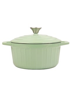 Buy Healthy and Safe, Non-Stick Enameled Cast Iron Dutch Oven Casserole, 22x10.5cm / 8.7x4.1Inch–Light Green in UAE