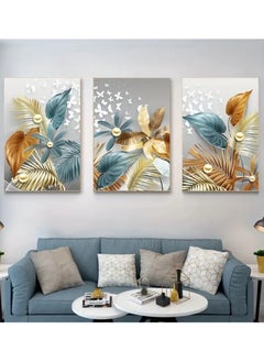 Buy Set Of 3 Framed Canvas Wall Arts, Abstract Wall Art Butterfly Pearl Canvas Prints Art Canvas Painting for Home Decoration in UAE