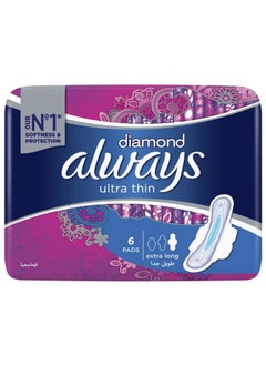 Buy Always Diamond Ultra Thin Extra Long Sanitary Pads 6's in Saudi Arabia