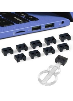 Buy USB A Port Blockers 10-Pack Secure and Dust Resistant USB Port Caps USB A Dust Cap Female Port Protector with 1 Key and 10 USB Lock for PC Laptop and Notebook Data Protection Black in Saudi Arabia