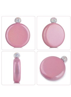 Buy Liquor Flask for Women, 304 Stainless Steel Pretty Glitter Coating Shining Rhinestone Cap Portable for Drink BBQS and Traveling Capacity 5 oz Pink in Saudi Arabia