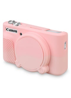 اشتري جراب سيليكون للكاميرا الرقمية Canon Powershot Sx740/ Sx730، جراب ناعم للكاميرا Sx740 مع غطاء عدسة قابل للإزالة، وردي دخاني في السعودية