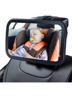 Buy Gonice Baby Car Mirror for Back Seat Rear View Monitor-Super Clear Wide View with Acrylic 360° Rotatable Pivot-100% Shatterproof and Stable-Universal Fit Classic Black in Saudi Arabia