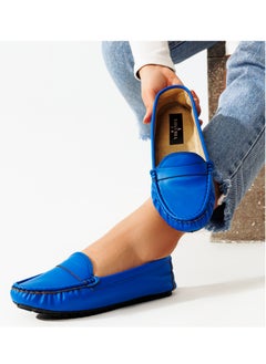 Buy High Quality Leather Flat Ballerina-BLUE in Egypt