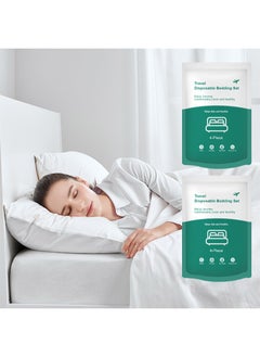 Buy 2 Pack Disposable Bed Sheets Fitted Sheet Queen Size, Disposable Travel Sheets for Travel with Quilt Cover and Pillowcase, Disposable Bedding  Disposable Sheets for Hotel Hospital 4PCS Sets in Saudi Arabia