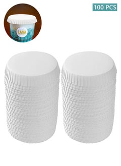 Buy 100 PCS Disposable Paper Cup Cover Hot Cup Lid Recycled Drinking Lid Coffee Cup Cover for Cafe Hotel KTV Bars, Paper Covers for Glassware, 2.95 Inches Diameter White Paper Cup Lids in Saudi Arabia