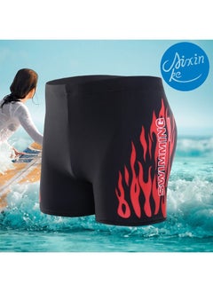 Buy Lightweight And Breathable Swimming Shorts For Men XL Black/Red in Saudi Arabia