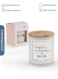 Buy Personalised Scented Candle - Congratulations On Your Engagement Luxury Soy Wax Candle - White in UAE