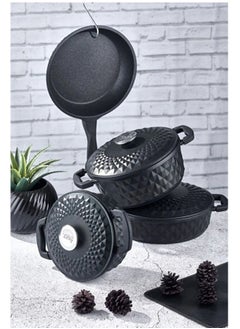 Buy Aarabella Cast Iron 7pcs Cookware Set -Made In Turkey in UAE