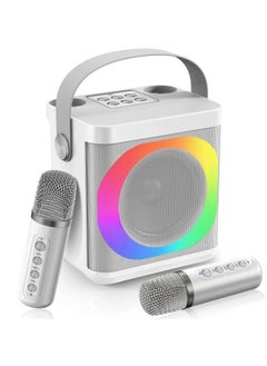 اشتري YS-307 Compact Design Wireless Karaoke Bluetooth with Handle, Dual Wireless Microphone & RGB Cool Lightning Effect في الامارات