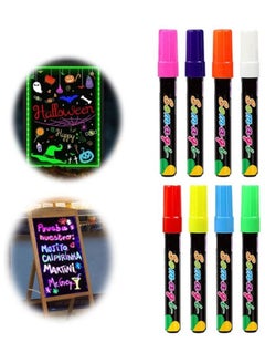 اشتري Erasable Chalk Markers Pens Set, 8 Colors Colorful Graffiti Highlighter Marker for Flashing LED Lighted Board, Blackboard, Whiteboard, Menu Message Board, Glass, Window, Art-Chalk Pen, Whiteboard Pen في الامارات