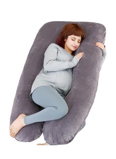 اشتري U-Shaped Maternity Pillow Maternity Full Body Pillow Maternity Sleep Pillow For Back Legs and Abdomen Support Grey في الامارات