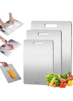 Buy Cutting Board for Kitchen,304 Stainless Steel Cutting Board,Double-Sided Food Grade Cutting Board Thickened,304 Stainless Steel Cutting Board For Various Cooking in Saudi Arabia