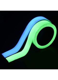 اشتري 2Pack Glow in The Dark Tape, Green and Blue Glow Tape, DIY Home Luminous Wall Sticker Tape Sticker Nonslip for Home Decoration and Dark Night Space Signs, 33 feet Length 0.6inch Width في السعودية