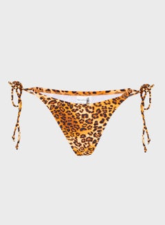 Buy Tie Side Bikini Bottom in Leopard Print in Saudi Arabia