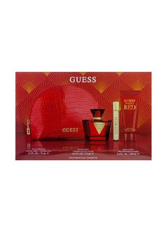 اشتري Guess Red Women Set Edt 75Ml + 15Ml Travel Spray + 100Ml Bl + Pouch في الامارات