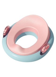 Buy Kids Potty Training Seat with Comfortable Handles, Soft Cushioned Baby Toilet Trainer, Lightweight and Easy to Fit on Standard Toilets - Pink in UAE