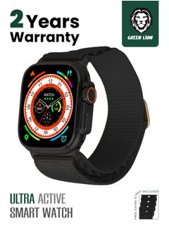 اشتري Ultra watch original 49mm smart watch active series with extra strap and wireless charging/ alloy vacuum/ IP68 waterproof/ dustproof/ sleep monitoring/ heart rate/ ECG/ Workout/ Bluetooth call- black في الامارات