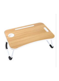 Buy Portable Wood Foldable Laptop Bed Desk With Cup Holder in Saudi Arabia