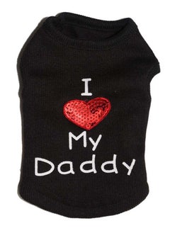 اشتري Dog Shirts Cat Shirts Dog Clothes "I love my Daddy" Clothes Dog Costume Cute Heart sequins design for Small and Medium Dogs and Cats Black في الامارات