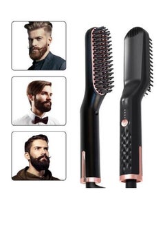 Buy Electric Beard Straightener Brush for Men 3 Temperature Modes in UAE
