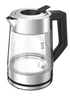 Buy Multi-Temperature Illuminated Glass Kettle 1.7L Power 2200W /Power Plug - UK 3-Pin Plug / Quick Heating / Boil Dry Protection / Keep Warm Option / Temperature Control / Intuitive Control Panel - Black in UAE