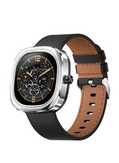 اشتري Matrix Smartwatch للرجال، شاشة IPS مع سطوع 500 NITS، تحكم كامل باللمس، ساعة ذكية للاتصال بالبلوتوث مع حزام جلدي، شاشة صحية - Jet Black في الامارات