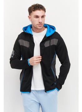 Buy Men Two Tone Long Sleeves Hoodies, Blue Combo in Saudi Arabia