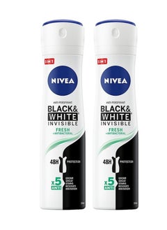 Buy Pack Of 2 Black And White Invisible Fresh Antibacterial 200ml in Saudi Arabia